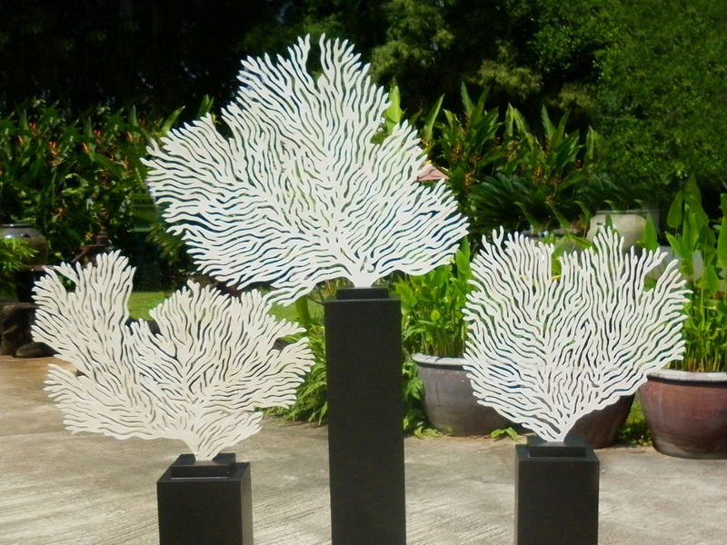  SET OF 3 WHITE CORALLINE 